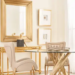 Clear Agate Shadow Box With Gold Frame