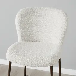 Hailey Snow White Boucle 67cm Counter Stool - Bronze Metal Legs