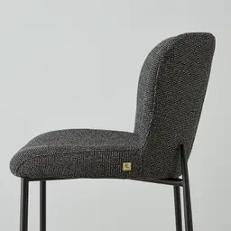 Hailey Cosmos Black Woven Fabric 67cm Counter Stool - Black Metal Legs