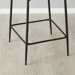 Hailey Cosmos Black Woven Fabric 67cm Counter Stool - Black Metal Legs