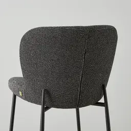 Hailey Cosmos Black Woven Fabric 67cm Counter Stool - Black Metal Legs
