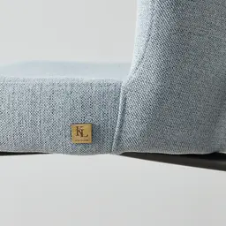 Hailey Light Blue Woven Fabric 67cm Counter Stool - Black Metal Legs