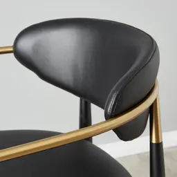 Amy Black Vegan Leather 67cm Counter Stool