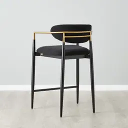 Amy Black Woven Fabric 67cm Counter Stool