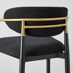 Amy Black Woven Fabric 67cm Counter Stool