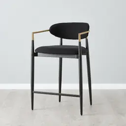 Amy Black Woven Fabric 67cm Counter Stool