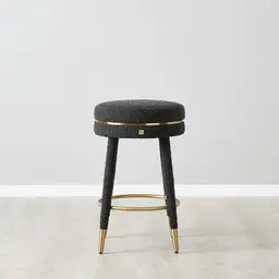 Sylvie Black Boucle 67cm Counter Stool