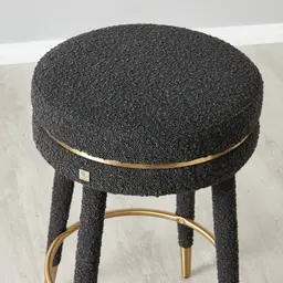 Sylvie Black Boucle 67cm Counter Stool