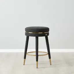 Sylvie Black Boucle 67cm Counter Stool