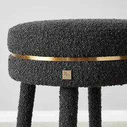 Sylvie Black Boucle 67cm Counter Stool