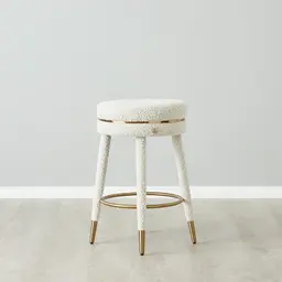 Sylvie White Boucle 67cm Counter Stool