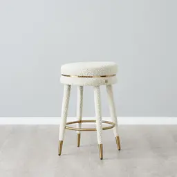 Sylvie White Boucle 67cm Counter Stool