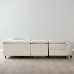 Pierce Shadow White Woven Fabric Corner Electric Recliner