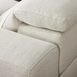 Pierce Shadow White Woven Fabric Corner Electric Recliner