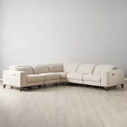 Pierce Warm Grey Woven Fabric Corner Electric Recliner