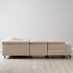 Pierce Warm Grey Woven Fabric Corner Electric Recliner