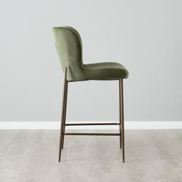 Hailey Olive Green Velvet 67 cm Counter Stool - Bronze Legs