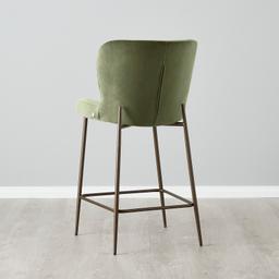 Hailey Olive Green Velvet 67 cm Counter Stool - Bronze Legs