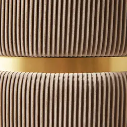 Hollis Beige Velvet Ottoman