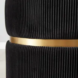 Hollis Black Velvet Ottoman