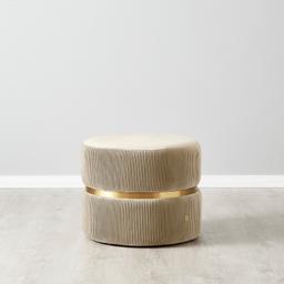 Hollis Cream Velvet Ottoman
