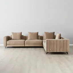 Jordan Beige Velvet Corner Sofa