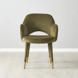 Adrianna Olive Green Velvet Dining Chair
