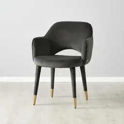 Adrianna Charcoal Velvet Dining Chair