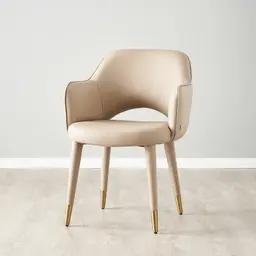 Adrianna Sand Beige Vegan Leather Dining Chair