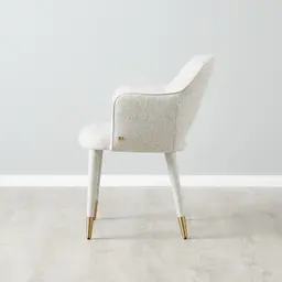 Adrianna Dove Grey Woven Fabric Dining Chair