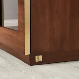 Oslo Dark Walnut Veneer Glass Dining Cabinet