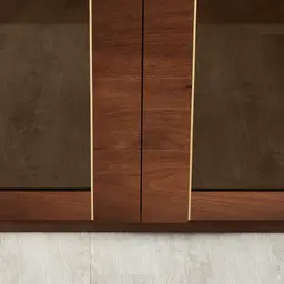 Oslo Dark Walnut Veneer Glass Dining Cabinet