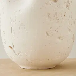 Zinnia 32.5cm White Cast Stone Ceramic Vase