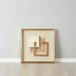 Serendipity Hemp Rope Shadow Box with Golden Frame