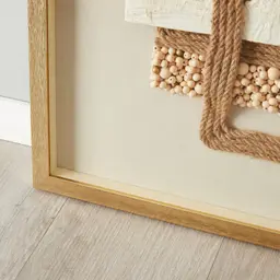 Serendipity Hemp Rope Shadow Box with Golden Frame