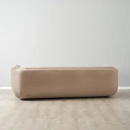 Clementine Beige Velvet 3-Seater Sofa