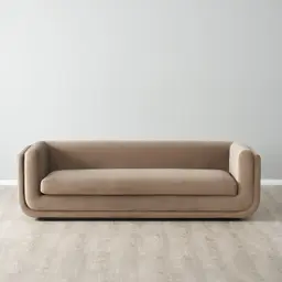 Clementine Beige Velvet 3-Seater Sofa