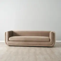 Clementine Beige Velvet 3-Seater Sofa