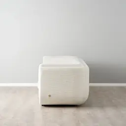 Clementine Chestnut White Woven Fabric 3-Seater Sofa