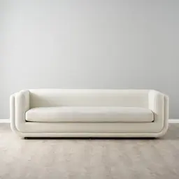 Clementine Chestnut White Woven Fabric 3-Seater Sofa