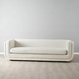 Clementine Chestnut White Woven Fabric 3-Seater Sofa