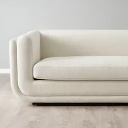 Clementine Chestnut White Woven Fabric 3-Seater Sofa