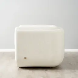 Clementine Chestnut White Woven Fabric Occasional Chair