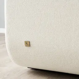 Clementine Chestnut White Woven Fabric Occasional Chair