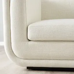 Clementine Chestnut White Woven Fabric Occasional Chair