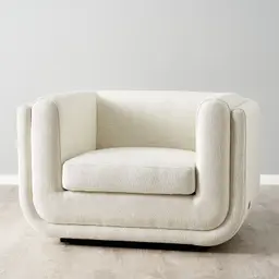 Clementine Chestnut White Woven Fabric Occasional Chair