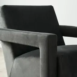 Stellan Charcoal Velvet Occasional Chair - Charcoal Velvet Arms