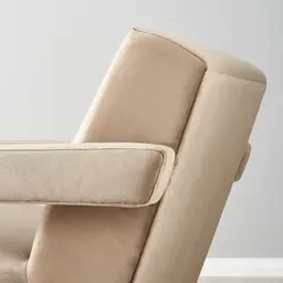 Stellan Beige Velvet Occasional Chair - Beige Velvet Arms