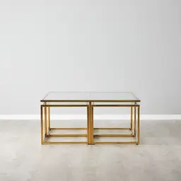 Vernon Polished Gold Stainless Steel Square Coffee Table