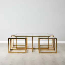 Vernon Polished Gold Stainless Steel Square Coffee Table